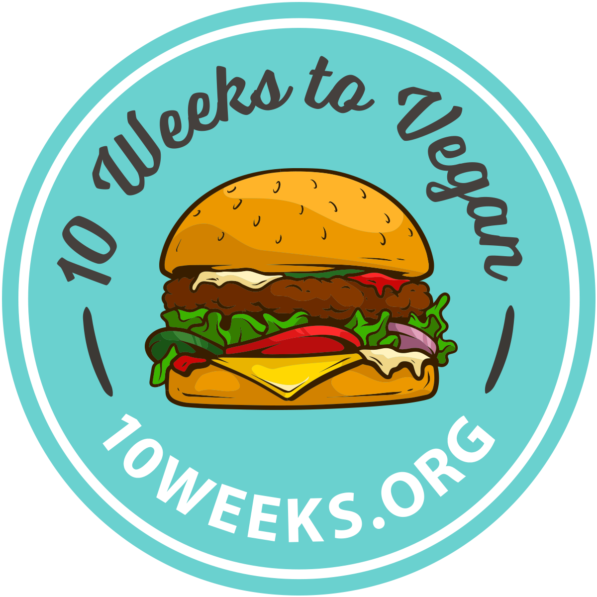 Sticker - 10 Weeks to Vegan w/ URL